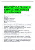 MGMT1135 OB Chapter 16 Exam Questions with All Correct Answers 