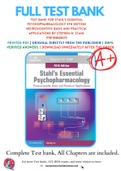 Test Bank For Stahl's Essential Psychopharmacology 5th Edition Neuroscientific Basis and Practical Applications By Stephen M. Stahl 9781108838573 Chapter 1-13 Complete Guide .