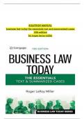 Solution Manual For Business Law Today - Standard Edition Text & Summarized Cases (MindTap Course List), Cengage, 13th edition, Roger LeRoy Miller