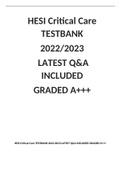 HESI Critical Care TESTBANK 2022/2023 LATEST Q&A INCLUDED GRADED A+++