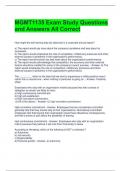 MGMT1135 Exam Study Questions and Answers All Correct 