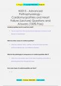 N5315 - Advanced  Pathophysiology - Cardiomyopathies and Heart  Failure (Lecture) Questions and  Answers (100% Pass)