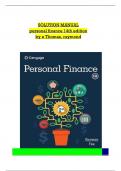 SOLUTION MANUAL for Personal Finance, 14th Edition by Thomas Garman, , Fox Jonathan, Raymond E. Forgue, ISBN-13: 9780357901496. (All 17 Chapters)