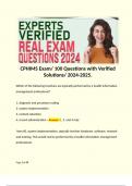 CPHIMS Exam/ 100 Questions with Verified Solutions/ 2024-2025. 