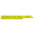 2022/2023 Sophia Intro to business Milestones 1, 2, 3, 4 and Final, 5 Combined Revision Study Guides, Correctly Answered Questions, Test bank Questions and Answers with Explanations.