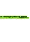 2019 | 2020 | 2021 ATI FUNDAMENTALS PROCTORED EXAM RETAKE GUIDE COMPLETE QUESTIONS AND ANSWERS, ATI Fundamentals Proctored Exam | Questions and Answers with Rationales LATEST UPDATE & ATI Fundamentals Proctored Exam Test Bank Latest 2021-2022 GRADED A+.