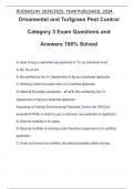 Ornamental and Turfgrass Pest Control Category 3 Exam Questions and Answers 100% Solved