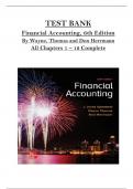 TEST BANK for Financial Accounting, 6th Edition By Wayne, Thomas and Don Herrmann All Chapters 1 – 12 Complete, ISBN: 9781260786521