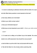 NR 328 PEDIATRIC NURSING PRACTICE QUESTIONS / NR328 PEDIATRIC TEST 1 PRACTICE: CHAMBERLAIN COLLEGE OF NURSING - LATEST-20222023