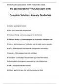 PN 103 MATERNITY VOCAB Exam with Complete Solutions Already Graded A+