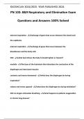 PN 103: 8&9 Respiratory and Elimination Exam Questions and Answers 100% Solved