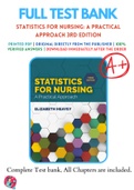 Test Banks For Statistics for Nursing: A Practical Approach 3rd Edition by Elizabeth Heavey, 9781284142013, Chapter 1-13 Complete Guide