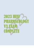 2023 HESI PHARMACOLOGY V3 EXAM COMPLETE  