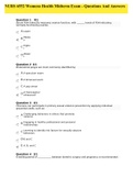 NURS 6552 Womens Health Midterm Exam - Questions And Answers