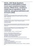 HCCA - CHC Study Questions (MASTER FLASHCARDS) Content covers each compliance program element, HIPAA terms, compliance related laws & regulations, study materials, and general definitions and acronyms (2022)