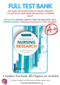 Test Bank for Foundations of Nursing Research 7th Edition by Rose Marie Nieswiadomy; Catherine Bailey 9780134167213 Chapter 1-20 Complete Guide A+