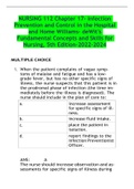 NURSING 112 Chapter 17- Infection Prevention and Control in the Hospital and Home Williams- deWit's Fundamental Concepts and Skills for Nursing, 5th Edition-2022-2024