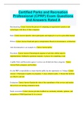 Certified Parks and Recreation  Professional (CPRP) Exam Questions  and Answers Rated A