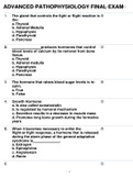 Exam (elaborations)ADVANCED PATHOPHYSIOLOGY FINAL EXAM 