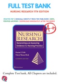 Test Banks For Nursing Research 11th Edition by Denise Polit; Cheryl Beck , 9781975110642, Chapter 1-33 Complete Guide