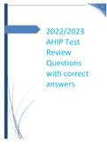 2022/2023 AHIP Test Review Questions with correct answers