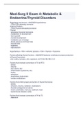 MedSurg II Endocrine Exam 4 -Az college of nursing-  Package deal all Graded A (Full pack solution)