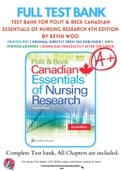 Test Bank For Polit & Beck Canadian Essentials of Nursing Research 4th Edition by Kevin Woo 9781496301468 Chapter 1-18 Complete Guide .