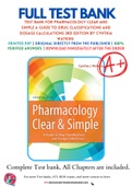 Test Bank For Pharmacology Clear and Simple A Guide to Drug Classifications and Dosage Calculations 3rd Edition by Cynthia Watkins 9780803666528 Chapter 1-21 Complete Guide.