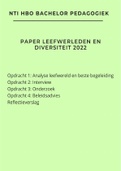 NTI Paper Leefwerelden en Diversiteit - Nieuwe versie 2022  - Analyse leefwereld, Interview, onderzoek en beleidsadvies - Geslaagd (8) in 2022