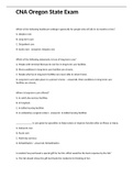 CNA Oregon State Exam with all correct answers