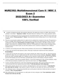 NUR2392: Multidimensional Care II / MDC 2 Exam 2