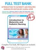 Test Bank for Introduction to Maternity and Pediatric Nursing 8th Edition By Gloria Leifer Chapter 1-34 Complete Guide A+