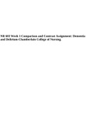 NR 603 Advanced Clinical Assesment -Week 1 Comparison and Contrast Assignment: Dementia and Delirium-Chamberlain College of Nursing.