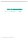 Exam (elaborations) Walden University TEST BANK for NURSING 6531 final exam 1 Questions With Answers 2021-2022 Question 2 1 out of 1 points A. Metabolic syndrome B. Unilateral pheochromocytoma C. Cushing’s syndrome D. None of the above  Question 3 1 out 