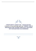 CARSON MEYER I-HUMAN CASE - TESTICULAR PAIN : “Carson is a 13-year-old white male who” PRIMARY CARE OF ADOLESCENTS AND CHILDREN (NRNP 6541C) SOLUTIONS WITH EXPLANATIONS PLUS REFERENCES