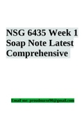 NSG 6435 Week 1 Soap Note Latest Comprehensive