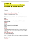 NURSING 999 Item Exam On Fundamentals Of Nursing :  Oxygenation and Nutrition  Answer Key