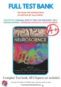 Test Bank for Neuroscience 6th Edition by Dale Purves 9781605353807 Chapter 1-34 Complete Guide.