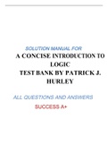 A CONCISE INTRODUCTION TO LOGIC TEST BANK BY PATRICK J. HURLEY