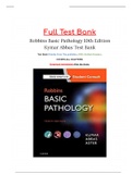 Test Bank For Robbins Basic Pathology (Robbins Pathology) 10th Edition by Vinay Kumar,  Abul K. Abbas,  Jon C. Aster: ISBN- ISBN-,  A+ guide.