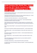 North Carolina CDL Permit Test - Class A (From the 2017 North Carolina CDL driver handbook50 Passing score: 40 latest update 