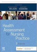 TEST BANK FOR HEALTH  ASSESSMENT FOR NURSING  PRACTICE 7TH EDITION, SUSAN  WILSON>CHAPTER 1-24< COMPLETE GUIDE SOLUTION