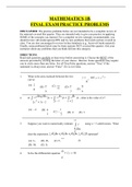 MATHEMATICS 1B  FINAL EXAM PRACTICE PROBLEMS