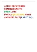 ATI RN PROCTORED  COMPREHENSIVE  PREDICTOR  FORMA|QUESTIONS WITH  ANSWERS 2022(RATED A+)