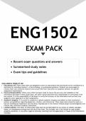 ENG1502 EXAM PACK 2024 - DISTINCTION GUARANTEED