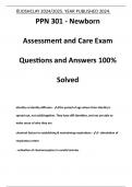 PPN 301 - Newborn Assessment and Care Exam Questions and Answers 100% Solved