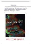 Test Bank for Kuby Immunology, 8th Edition Author:Jenni Punt, Sharon Stranford, Patricia Jones and Judy Owen All Chapters [1-20] Complete Guide A+