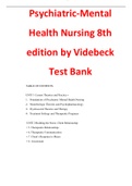 Psychiatric Mental Health Nursing 7th Edition, Sheila l,. Videbeck Test Bank