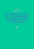 MICROBIOLOGY EXAM 1: 1,3,4 QUESTIONS WITH 100% SOLVED SOLUTIONS!!