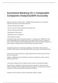 Investment Banking Ch 1 Comparable Companies Analysis(100% Accurate)